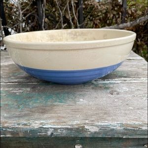 Vintage blue & white Farmhouse Bowl primitive cottage